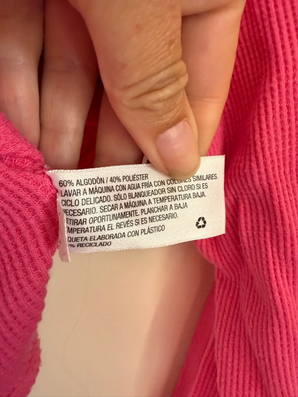 wild fable Bright Pink V-Notch Waffle Knit Long Sleeve Top - Picture 5 of 8